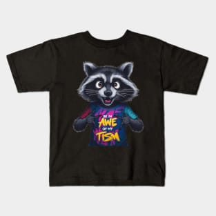 Be In Awe Of My Tism, Raccoon Graffiti Desain Kids T-Shirt